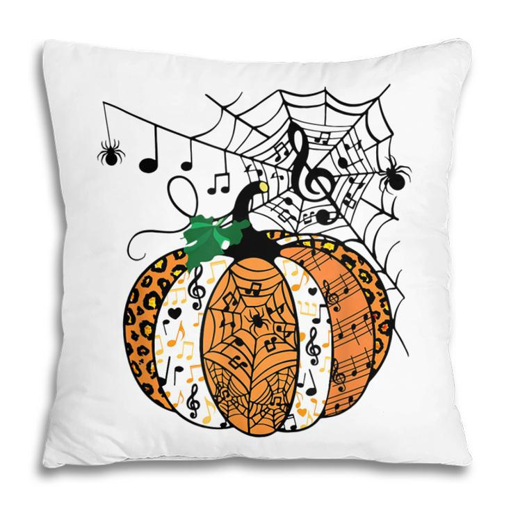 Halloween Pumpkin Music Symbols Music Teacher Halloween  Pillow