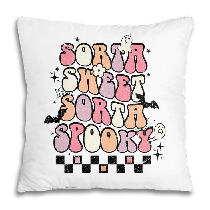 Halloween Sorta Sweet Sorta Spooky Groovy Style Pillow