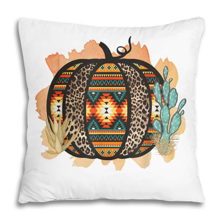 Halloween Western Aztec Leopard Pumpkin Cactus Cowgirl Rodeo  Pillow