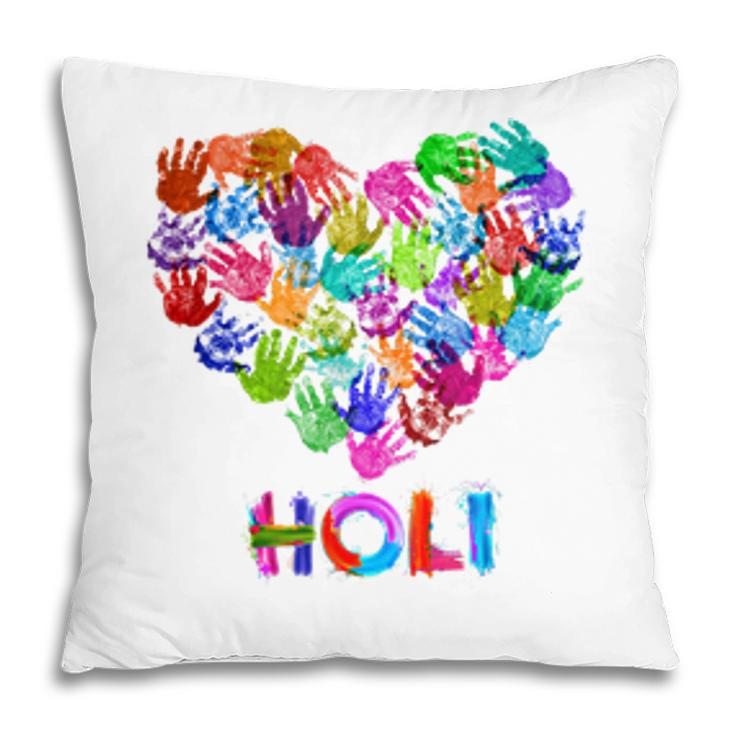Happy Holi Indian Celebration For Women Men Kids Color India  Pillow