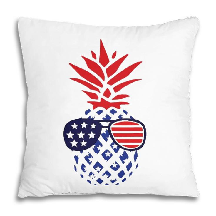 Hawaiian Pineapple American Flag Sunglasses 4Th Of July Pillow