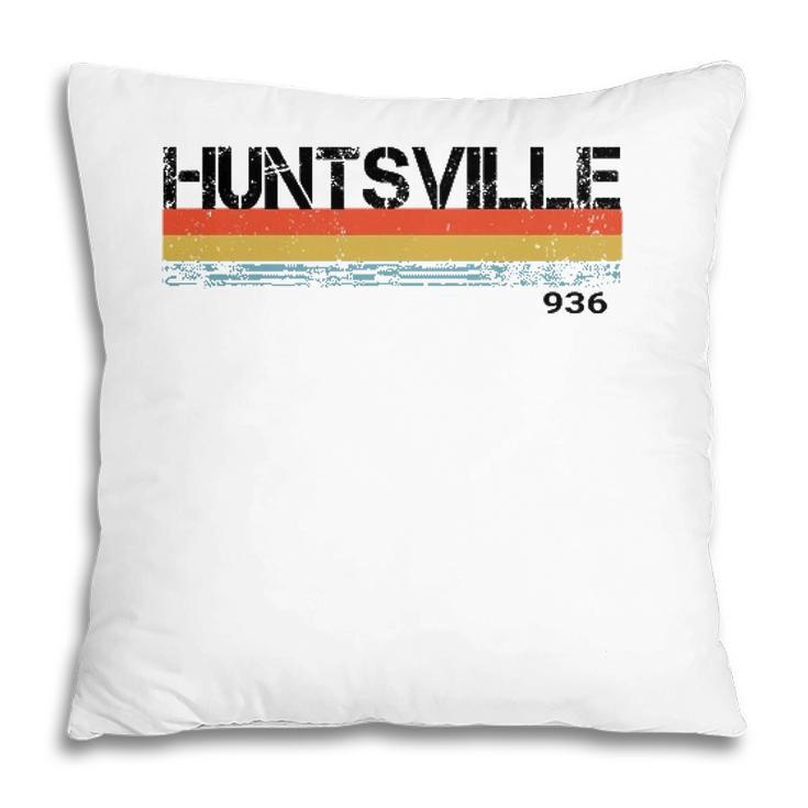 Huntsville Texas City Retro Vintage Stripes Gift & Souvenir Pillow
