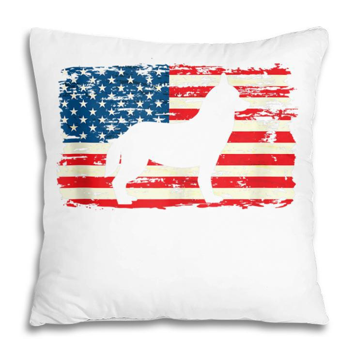 Husky  For Dog Mom Dog Dad Usa Flag 4Th Of July  Pillow