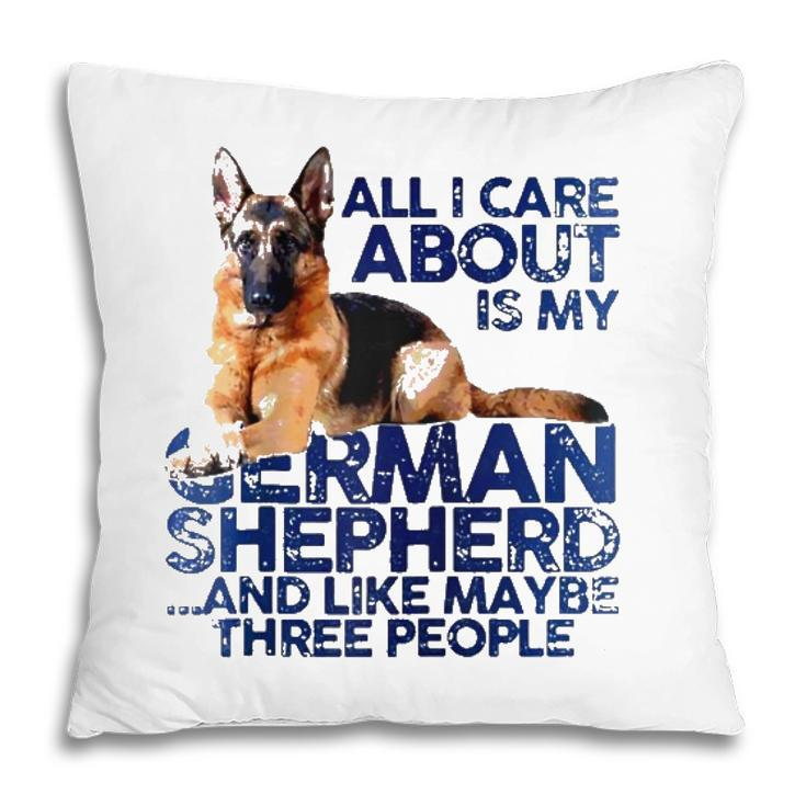 I Like My German Shepherd And Maybe Like 3 People Dog Lover Raglan Baseball Tee Pillow