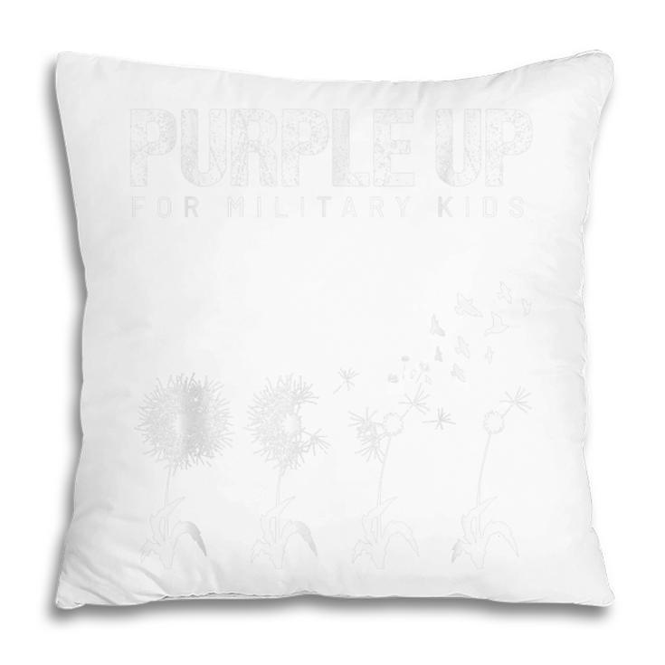 I Purple Up For Military Kids  Military Child Dandelion  Pillow