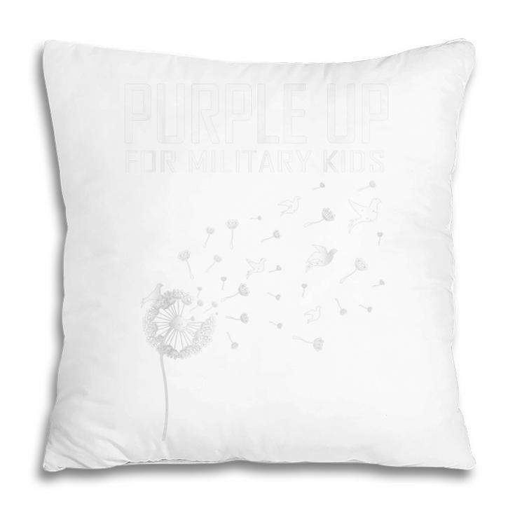 I Purple Up For Military Kids  Soldier Dandelion   Pillow