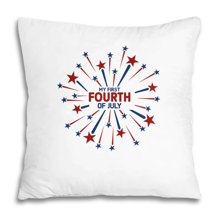 July Fourth July Independence Day Stars Circle 2022 Pillow