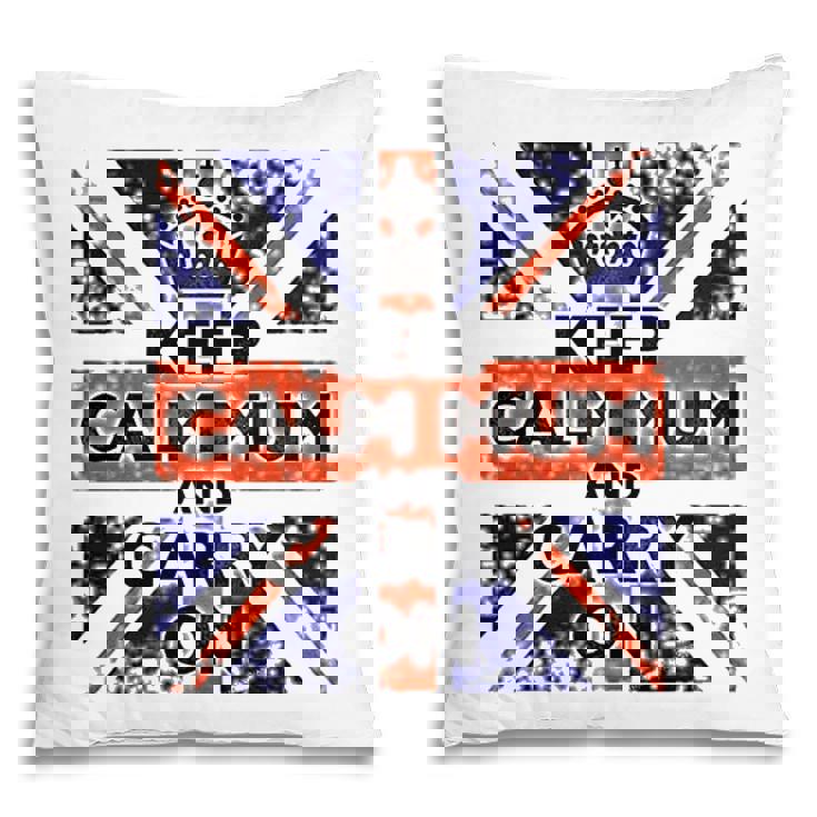 Keep Calm Mum And Carry On British Flag Pillow