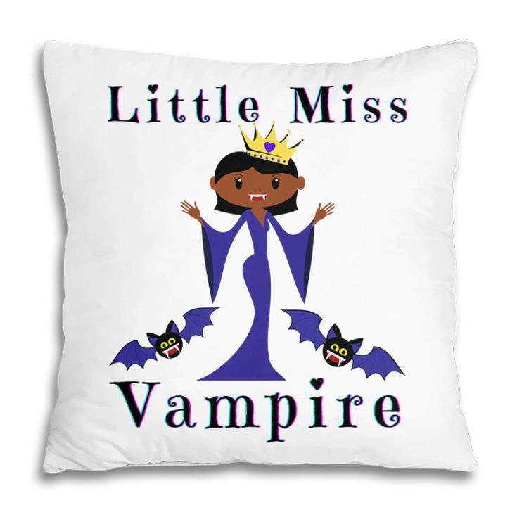 Kids Little Miss Vampire Melanin Vampires Funny Halloweed Costume Pillow