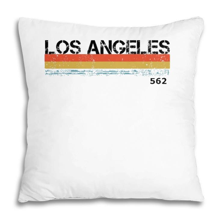 La Los Angeles Area Code Vintage Retro Stripes Pillow