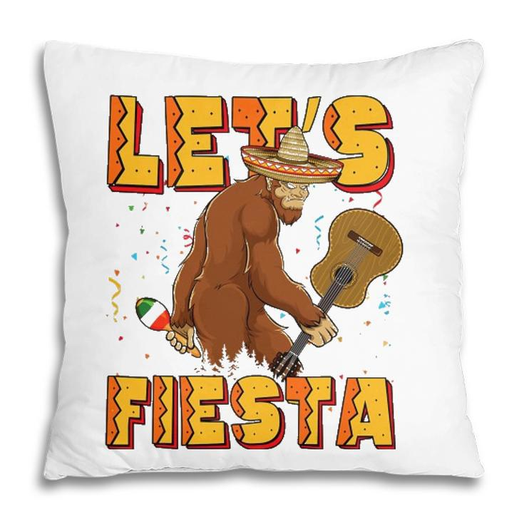 Lets Fiesta El Squatcho Bigfoot Funny Cinco De Mayo Mexican Pillow
