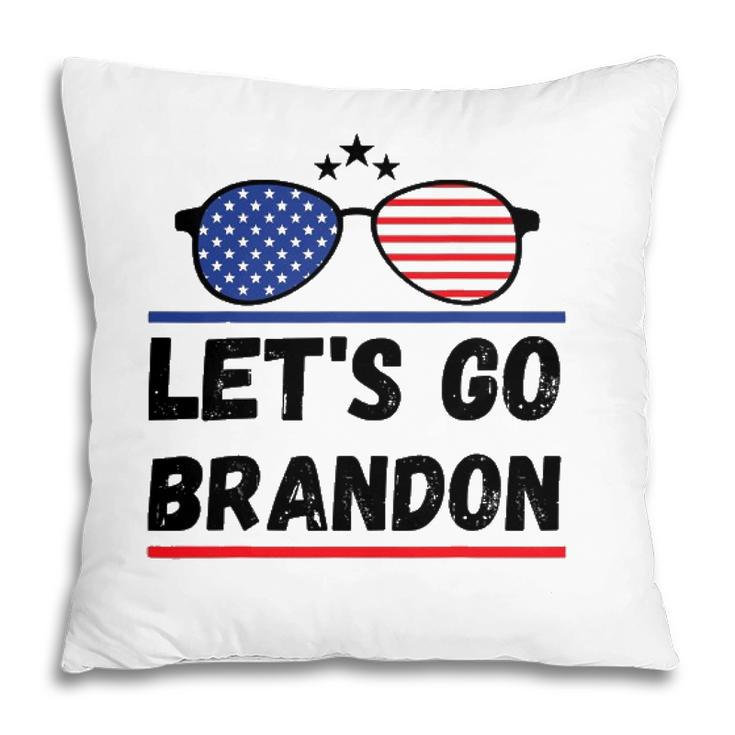 Lets Go Brandon Joe Biden Chant Impeach Biden Costume American Flag Sunglasses Pillow