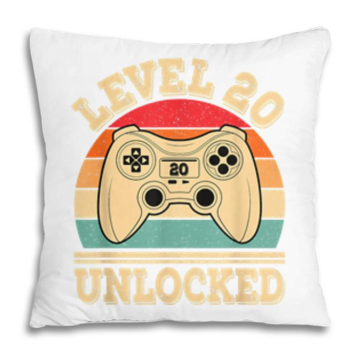 Level 20 Unlocked Video Gaming 20Th Birthday 2002 Retro Game  Pillow