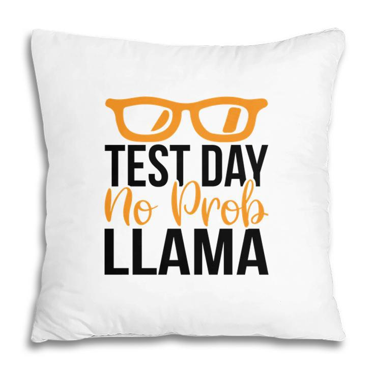Llama Test Day No Prob Llama Yellow And Black Pillow