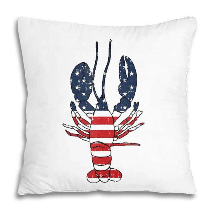 Lobster 4Th Of July American Flag Sea Ocean Lover Patriotic  Pillow