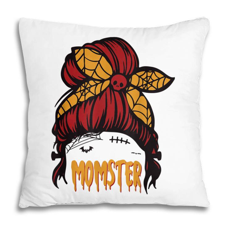 Messy Bun Halloween 2021 Costumes Women Momster Funny Spooky  Pillow