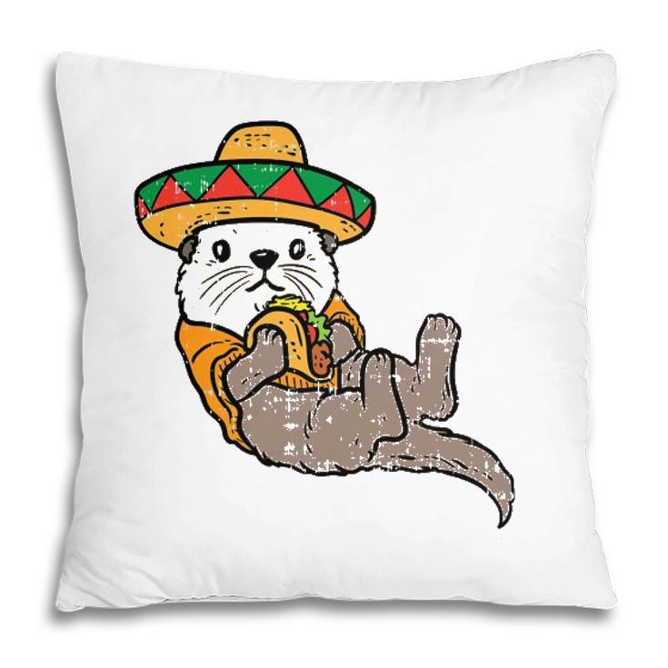 Mexican Otter Sombrero Taco Cinco De Mayo Fiesta Animal Pillow