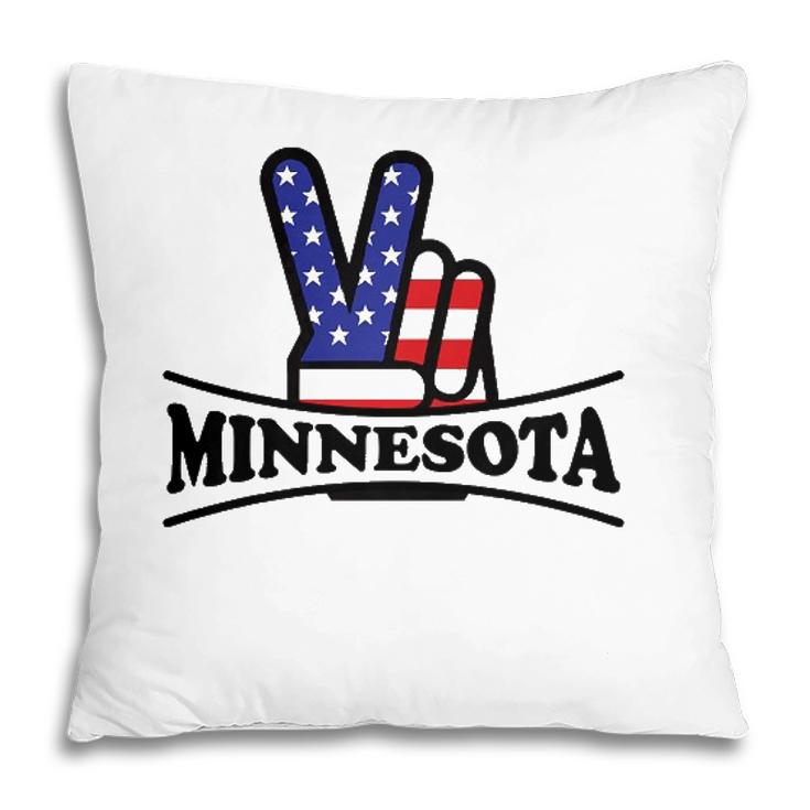 Minnesota Home State Retro Vintage 70S 80S Style  Pillow