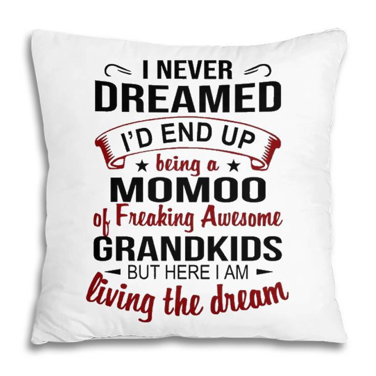 Momoo Grandma Gift   Momoo Of Freaking Awesome Grandkids Pillow