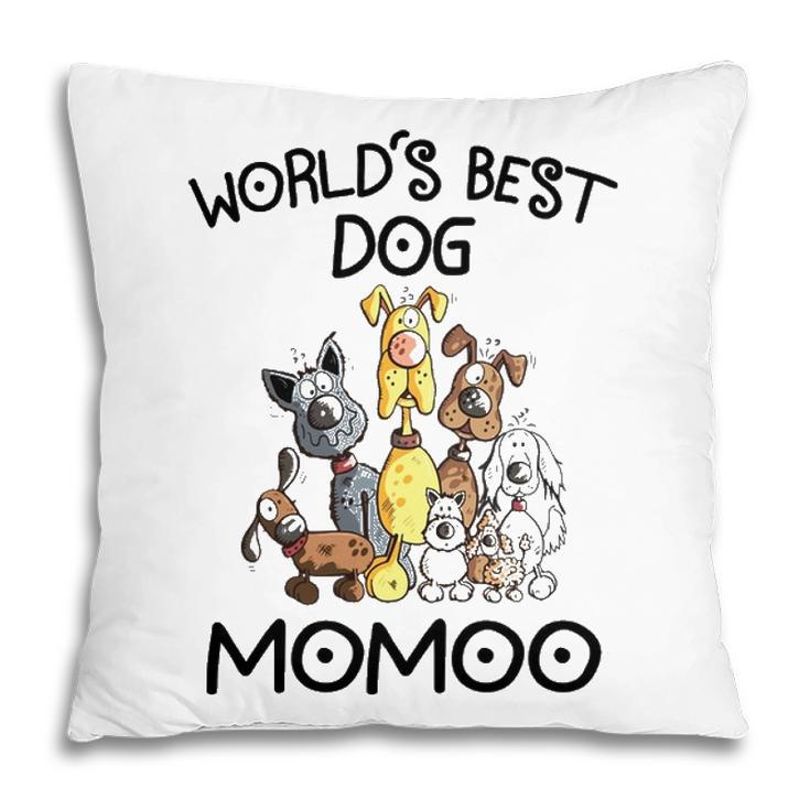 Momoo Grandma Gift   Worlds Best Dog Momoo Pillow