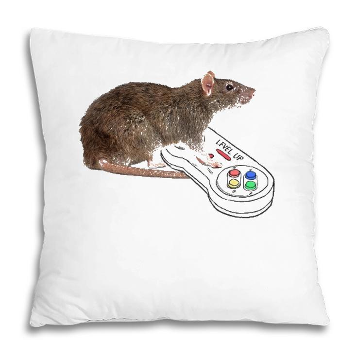 Mouse Rat Tee Gamer Playing Video Game Lover Mouse Pet Rat Pillow