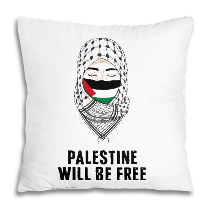 Palestine Will Be Free Gaza Flag Arabic Support Scarf Women Pillow
