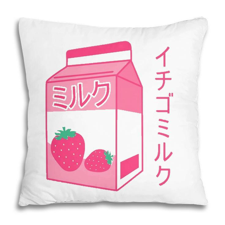 Pink Strawberry Milk Japanese Kawaii Retro 90S Anime Pillow
