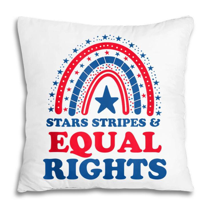 Pro Choice Boho Rainbow Feminist Stars Stripes Equal Rights  Pillow