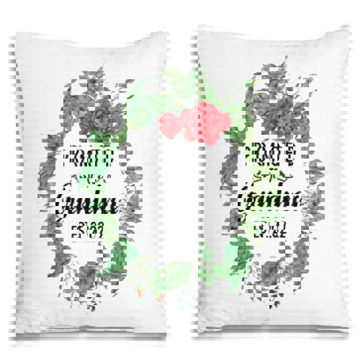 Promoted To Grandma Est 2022 Women Flower First Time Grandma  Pillow