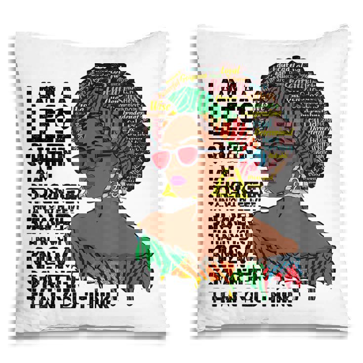 Proud Afro Leo Queen July August Birthday Leo Zodiac Sign Pillow