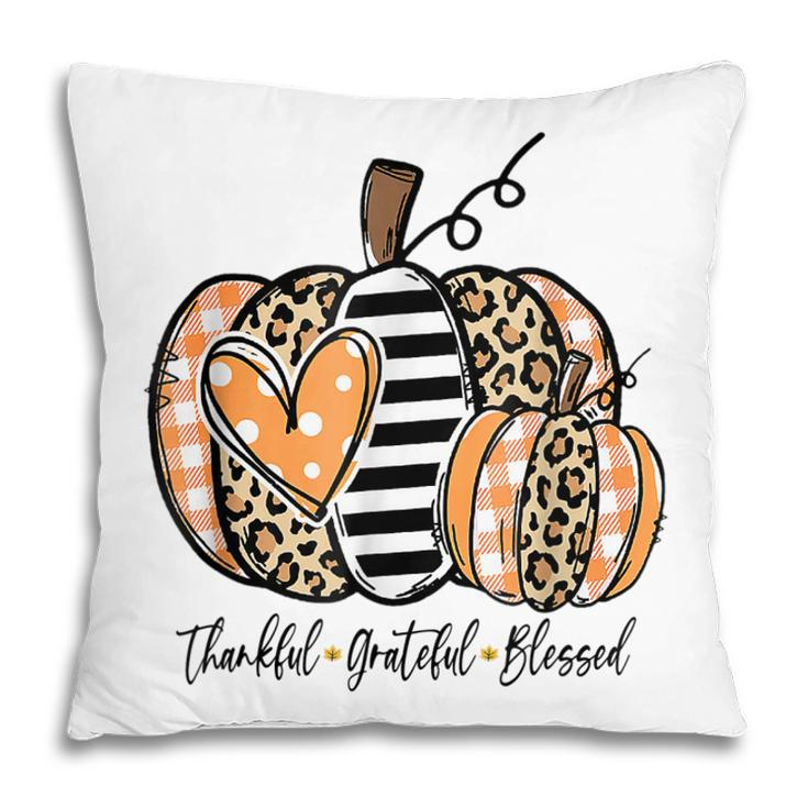 Pumpkin Leopard Thankful Grateful Blessed Women Fall Season  V2 Pillow