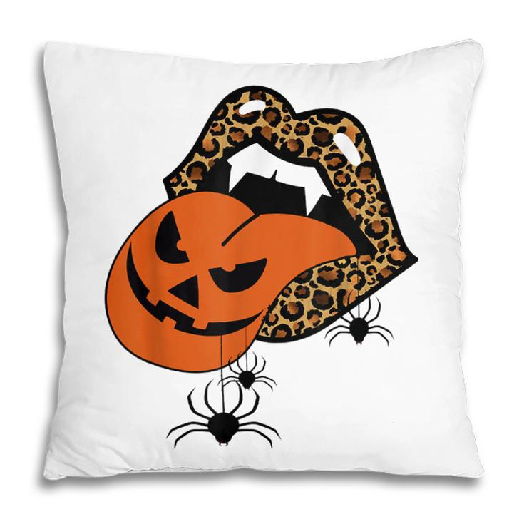 Pumpkin Tongue Out Vampire Leopard Lips Spider Halloween  Pillow