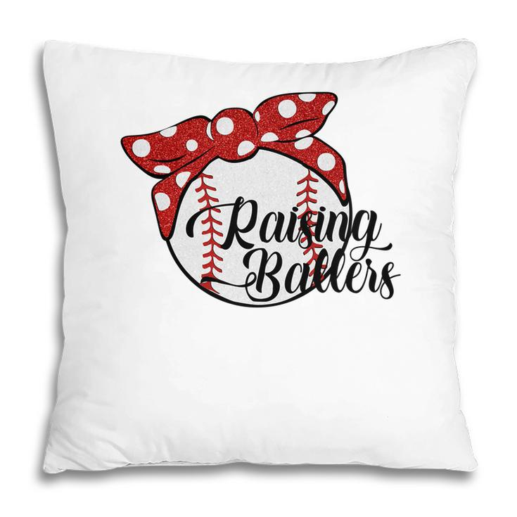 Raising Ballers Glitter Baseball Busy Raising Ballers Baseball Bow Pillow