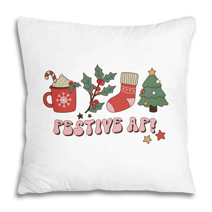 Retro Christmas Christmas Coffee Festive Af Pillow