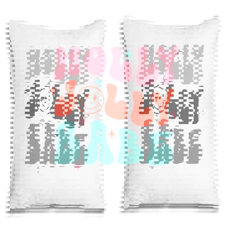 Retro Christmas Holly Jolly Babe V2 Pillow