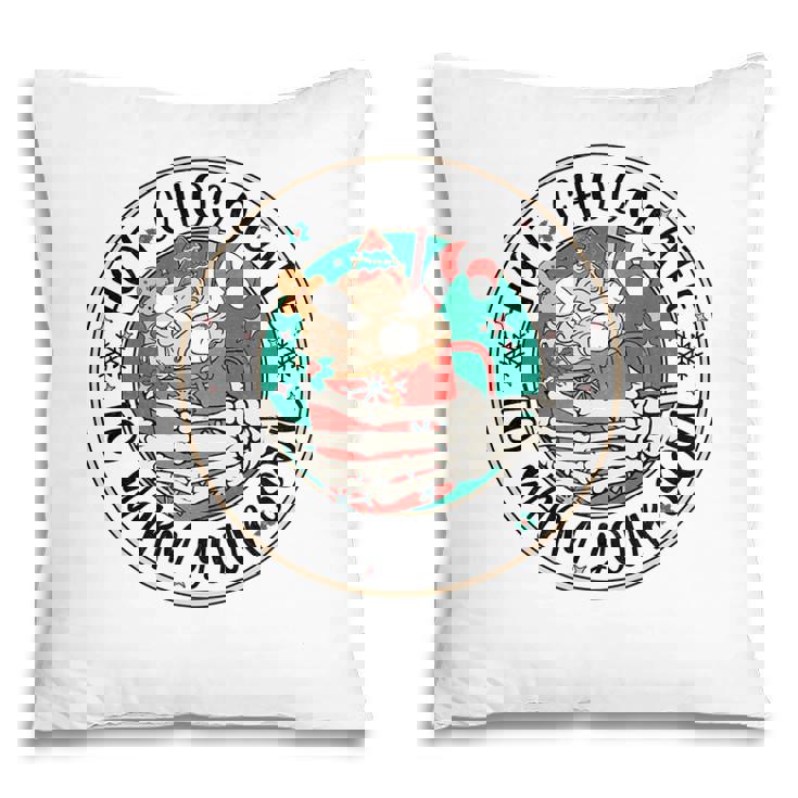 Retro Christmas Skeleton Hot Chocolate To Warn Your Soul Pillow