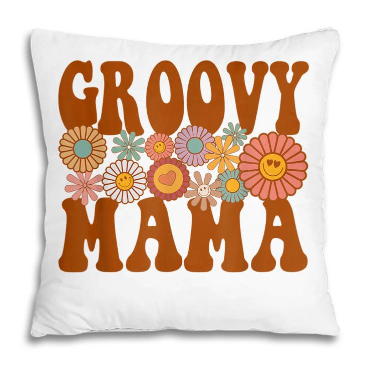 Retro Groovy Mama Matching Family 1St Birthday Party  Pillow