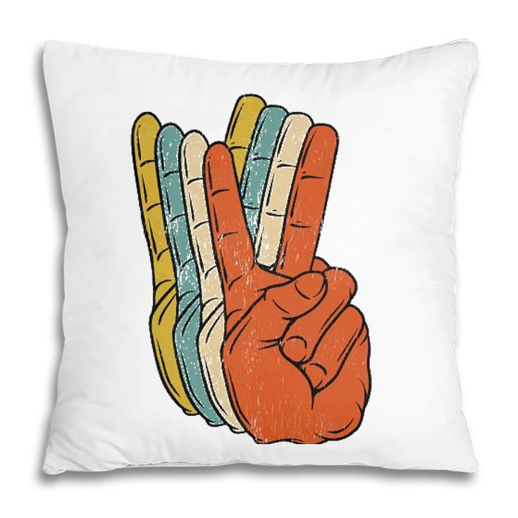 Retro Peace Vintage  60S 70S Hippie Gift Pillow