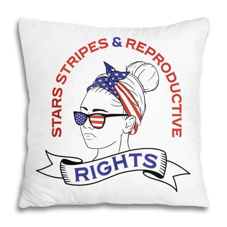 Retro Pro Choice Feminist Stars Stripes Reproductive Rights  Pillow