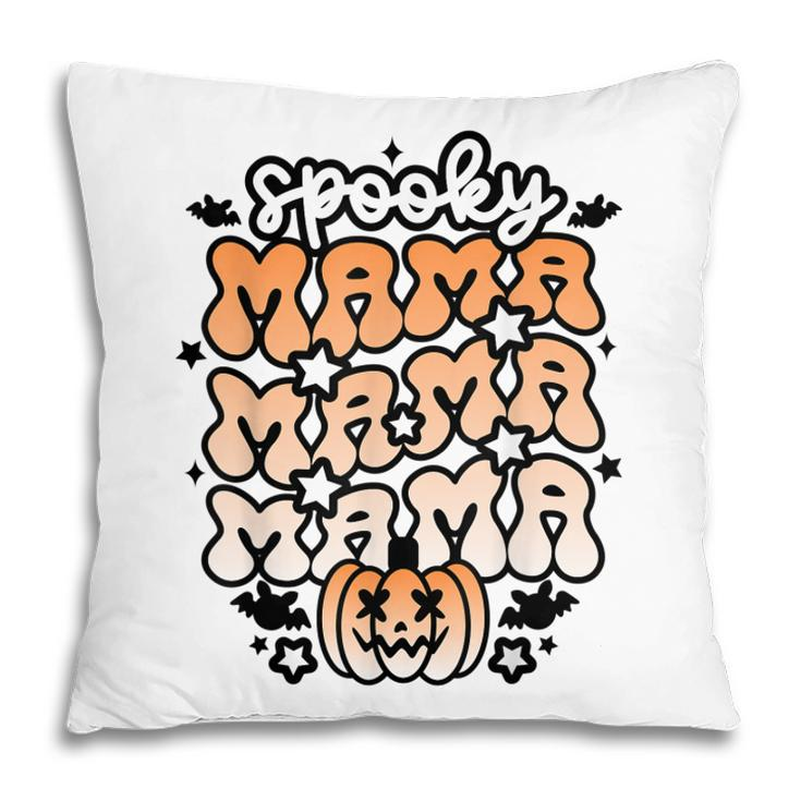 Retro Spooky Mama Floral Boho Ghost Mama Halloween Costume  Pillow