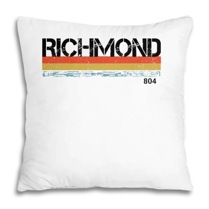 Richmond Virginia Area Code 804 Vintage Retro Stripes Pillow