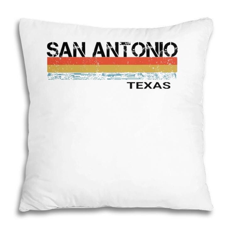 San Antonio Vintage Retro Stripes Pillow