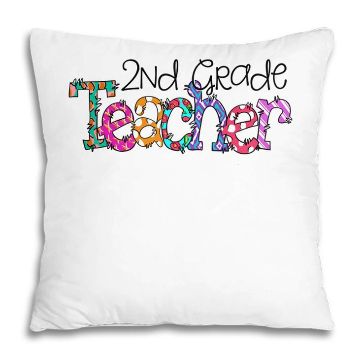 Second Grade Teacher Back To School Doodle Teacher Pillow