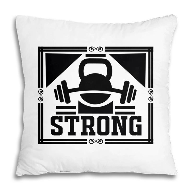 Strong Bible Verse Black Graphic Sport Great Christian Pillow