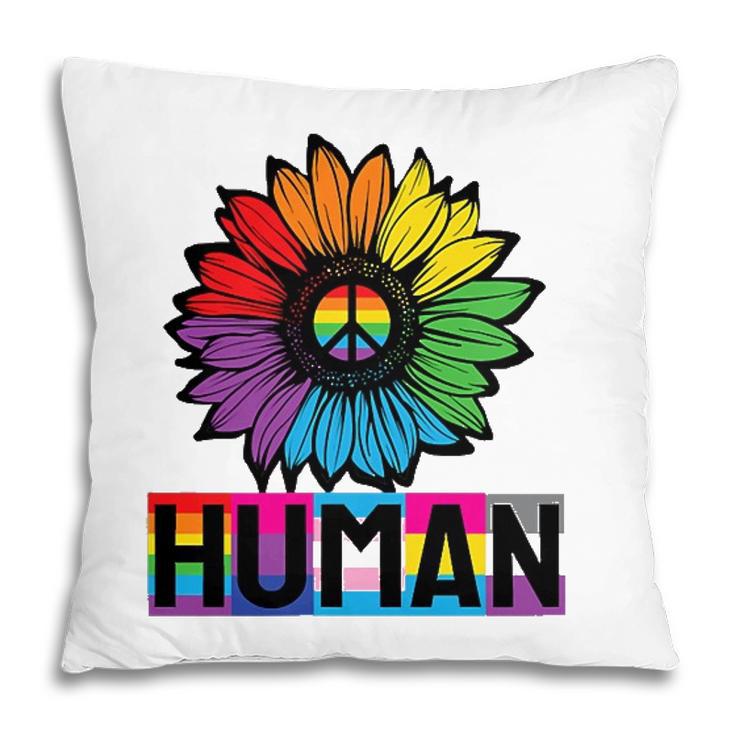 Sunflower Human Lgbt Flag Gay Pride Month Lgbtq Pillow