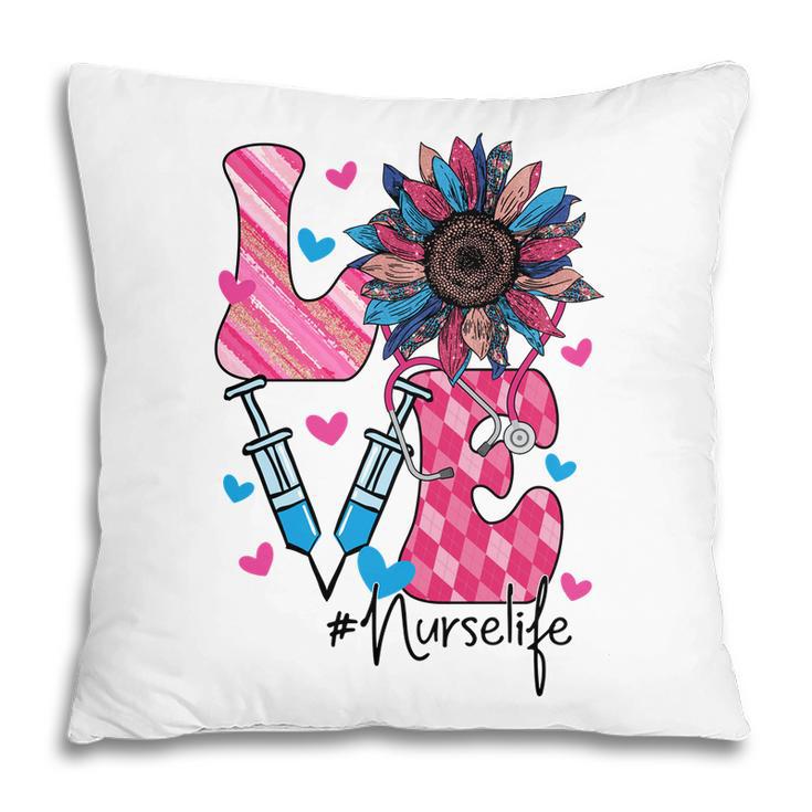 Sunflower Nurse Life Love Heart Job Title New 2022 Pillow