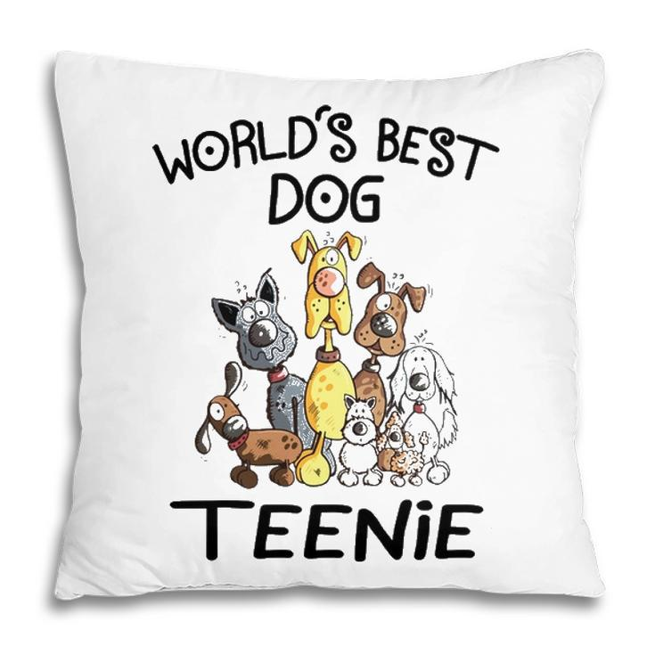 Teenie Grandma Gift   Worlds Best Dog Teenie Pillow