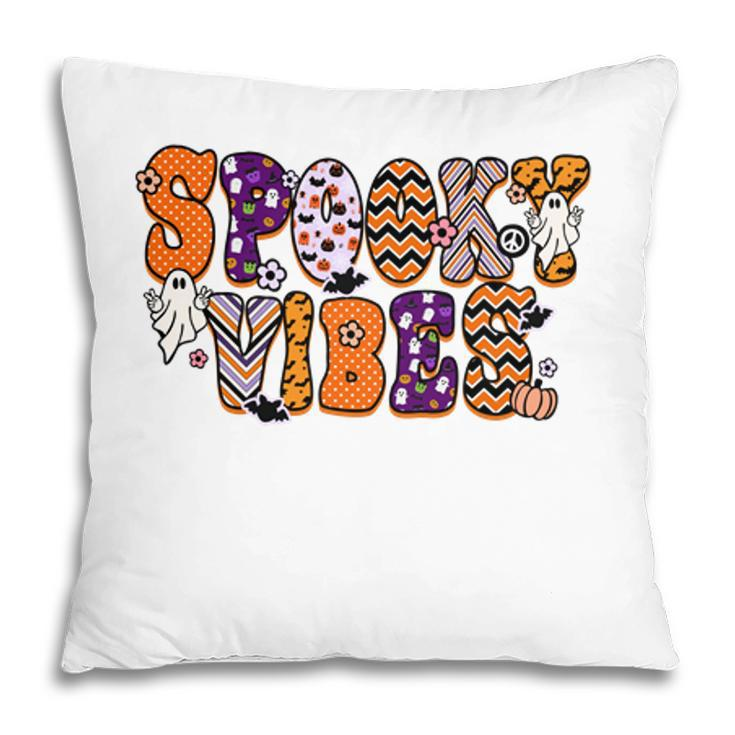 Thick Thights And Spooky Vibes Boo Colorful Halloween Pillow