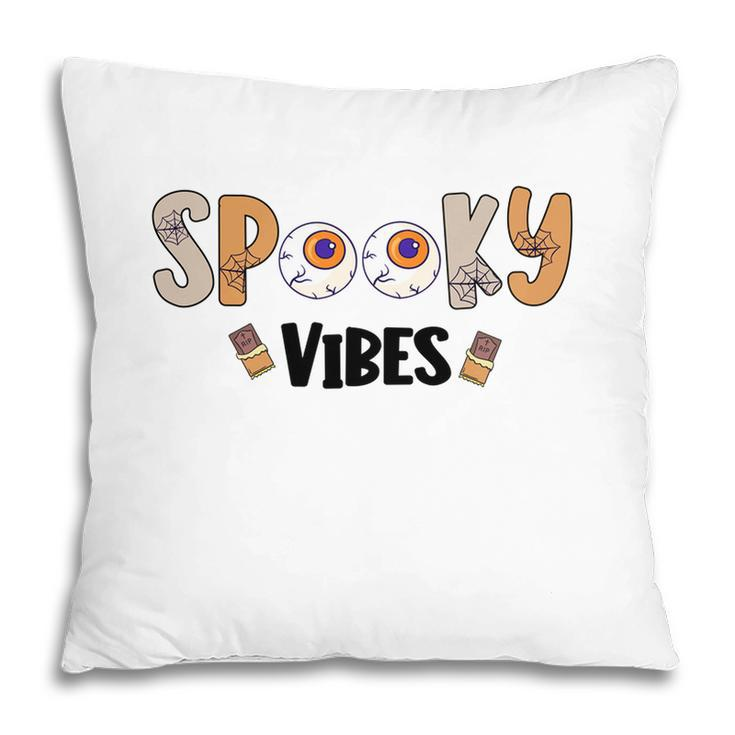 Thick Thights And Spooky Vibes Monster Eyes Halloween Pillow
