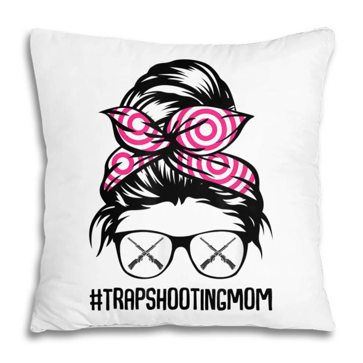 Trap Shooting Mom Messy Bun Hair Glasses  V2 Pillow